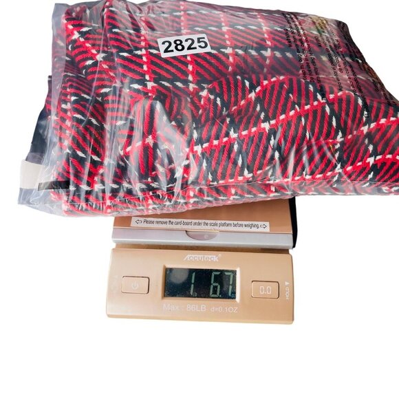 Talbots Red & Black Plaid Womens Blazer Jacket Button Front Pockets Size M - Picture 5 of 5